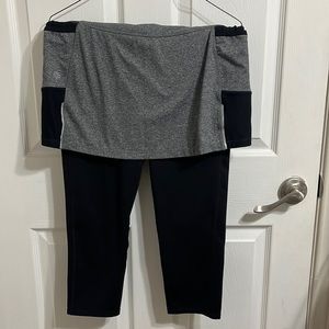 Athleta Womens Skirted Leggings - Black and Gray - Medium